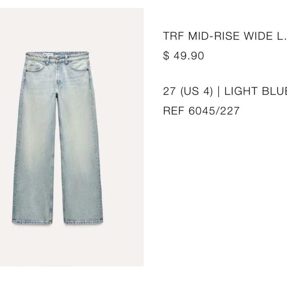 Zara TRF wide leg jeans